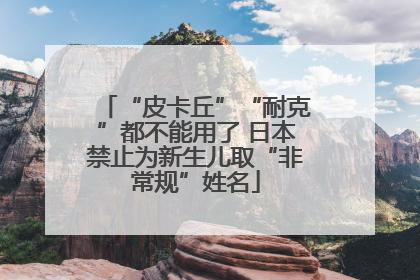 “皮卡丘”“耐克”都不能用了 日本禁止为新生儿取“非常规”姓名