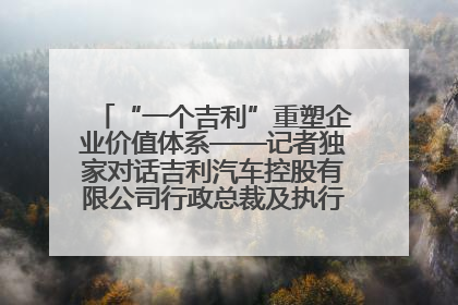 “一个吉利”重塑企业价值体系——记者独家对话吉利汽车控股有限公司行政总裁及执行董事桂生悦