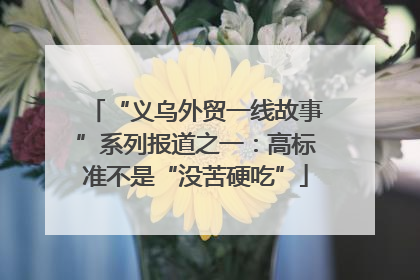 “义乌外贸一线故事”系列报道之一：高标准不是“没苦硬吃”
