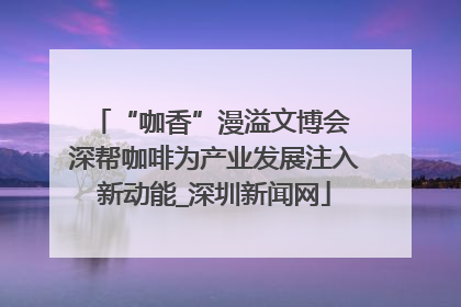 “咖香”漫溢文博会 深帮咖啡为产业发展注入新动能_深圳新闻网