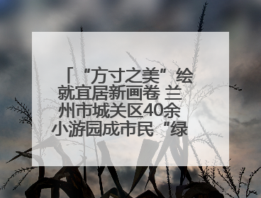 “方寸之美”绘就宜居新画卷 兰州市城关区40余小游园成市民“绿色福利”打卡地