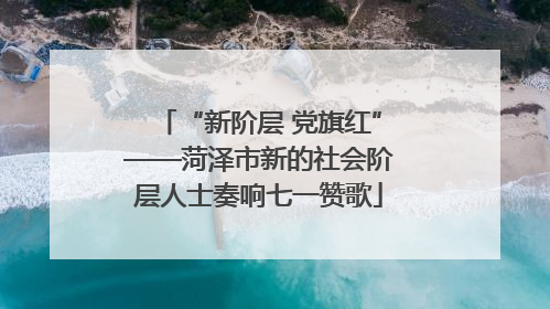 “新阶层 党旗红”——菏泽市新的社会阶层人士奏响七一赞歌