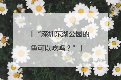 “深圳东湖公园的鱼可以吃吗？”