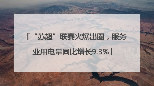 “苏超”联赛火爆出圈，服务业用电量同比增长9.3%