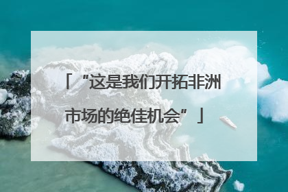 “这是我们开拓非洲市场的绝佳机会”