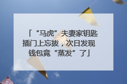 “马虎”夫妻家钥匙插门上忘拔，次日发现钱包竟“蒸发”了