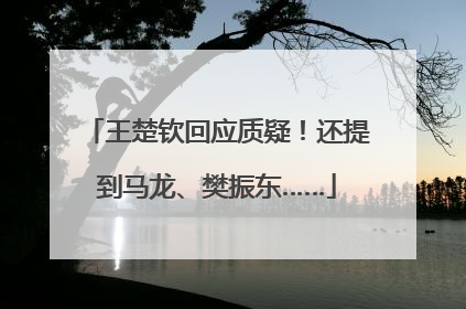王楚钦回应质疑！还提到马龙、樊振东……