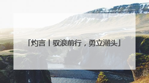 灼言丨驭浪前行，勇立潮头