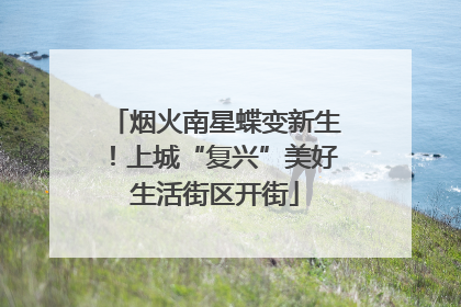 烟火南星蝶变新生！上城“复兴”美好生活街区开街