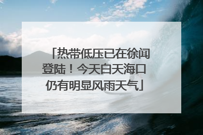 热带低压已在徐闻登陆！今天白天海口仍有明显风雨天气