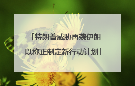 特朗普威胁再袭伊朗 以称正制定新行动计划