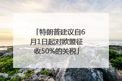 特朗普建议自6月1日起对欧盟征收50%的关税