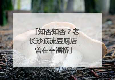 知否知否？老长沙顶流豆腐店曾在幸福桥