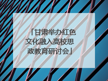 甘肃举办红色文化融入高校思政教育研讨会