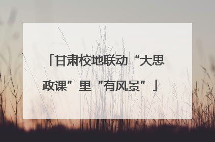 甘肃校地联动“大思政课”里“有风景”