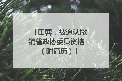 田蓉，被追认撤销省政协委员资格（附简历）