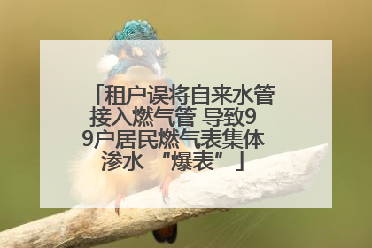 租户误将自来水管接入燃气管 导致99户居民燃气表集体渗水 “爆表”