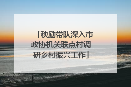 秧励带队深入市政协机关联点村调研乡村振兴工作
