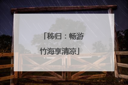 秭归：畅游竹海享清凉