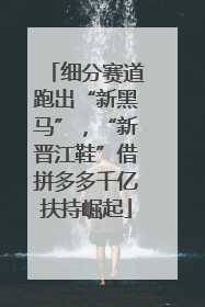 细分赛道跑出“新黑马”，“新晋江鞋”借拼多多千亿扶持崛起