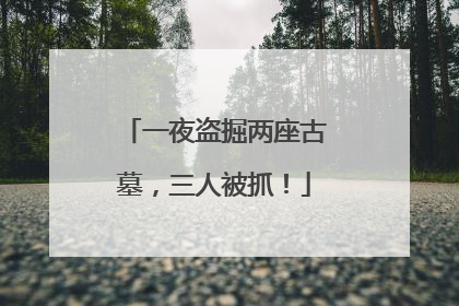 一夜盗掘两座古墓，三人被抓！