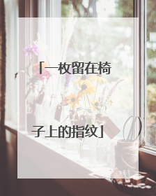 一枚留在椅子上的指纹