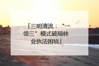 三明清流：“一带三”模式破局林业执法困境