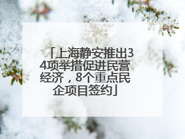 上海静安推出34项举措促进民营经济，8个重点民企项目签约