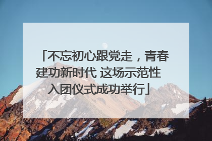 不忘初心跟党走，青春建功新时代 这场示范性入团仪式成功举行