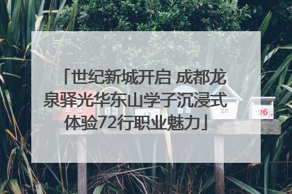 世纪新城开启 成都龙泉驿光华东山学子沉浸式体验72行职业魅力