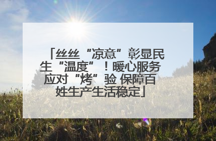 丝丝“凉意”彰显民生“温度”！暖心服务应对“烤”验 保障百姓生产生活稳定