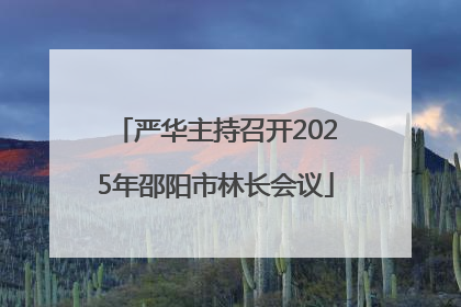 严华主持召开2025年邵阳市林长会议