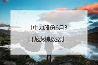 中力股份6月3日龙虎榜数据