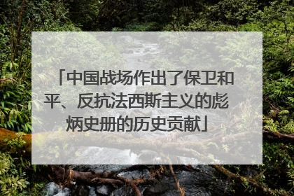 中国战场作出了保卫和平、反抗法西斯主义的彪炳史册的历史贡献