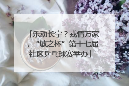 乐动长宁？戎情万家，“敏之杯”第十七届社区乒乓球赛举办