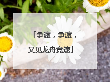 争渡，争渡，又见龙舟竞速
