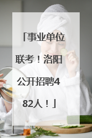 事业单位联考！洛阳公开招聘482人！