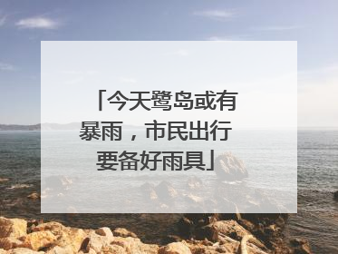 今天鹭岛或有暴雨，市民出行要备好雨具