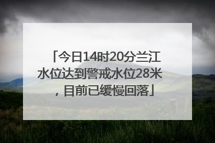 今日14时20分兰江水位达到警戒水位28米，目前已缓慢回落
