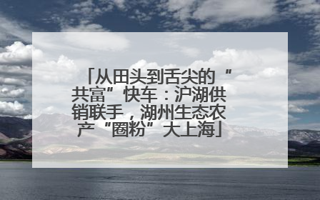 从田头到舌尖的“共富”快车：沪湖供销联手，湖州生态农产“圈粉”大上海