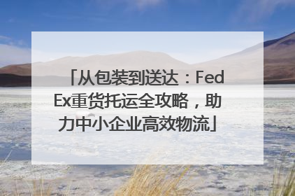 从包装到送达：FedEx重货托运全攻略，助力中小企业高效物流