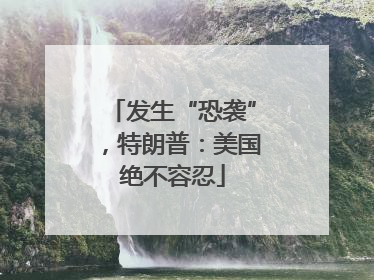 发生“恐袭”，特朗普：美国绝不容忍