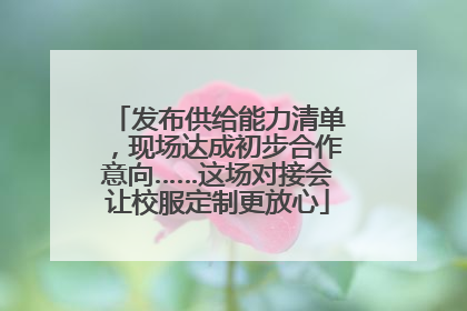 发布供给能力清单，现场达成初步合作意向……这场对接会让校服定制更放心