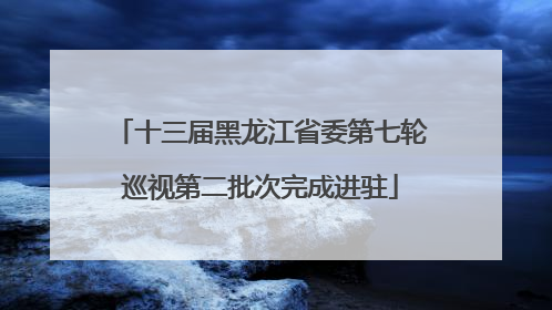 十三届黑龙江省委第七轮巡视第二批次完成进驻