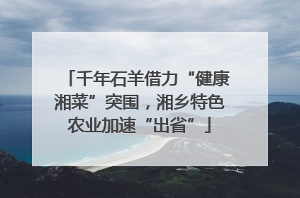 千年石羊借力“健康湘菜”突围，湘乡特色农业加速“出省”