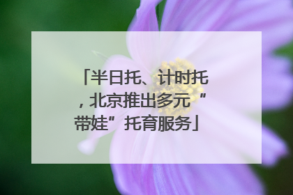 半日托、计时托，北京推出多元“带娃”托育服务
