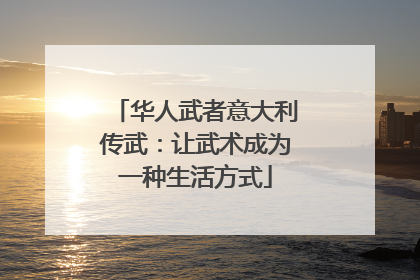 华人武者意大利传武：让武术成为一种生活方式
