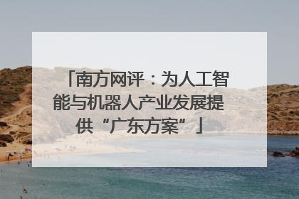 南方网评：为人工智能与机器人产业发展提供“广东方案”