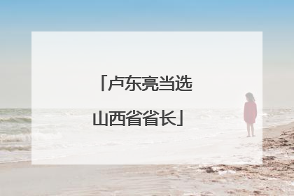 卢东亮当选山西省省长