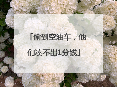 偷到空油车，他们凑不出1分钱